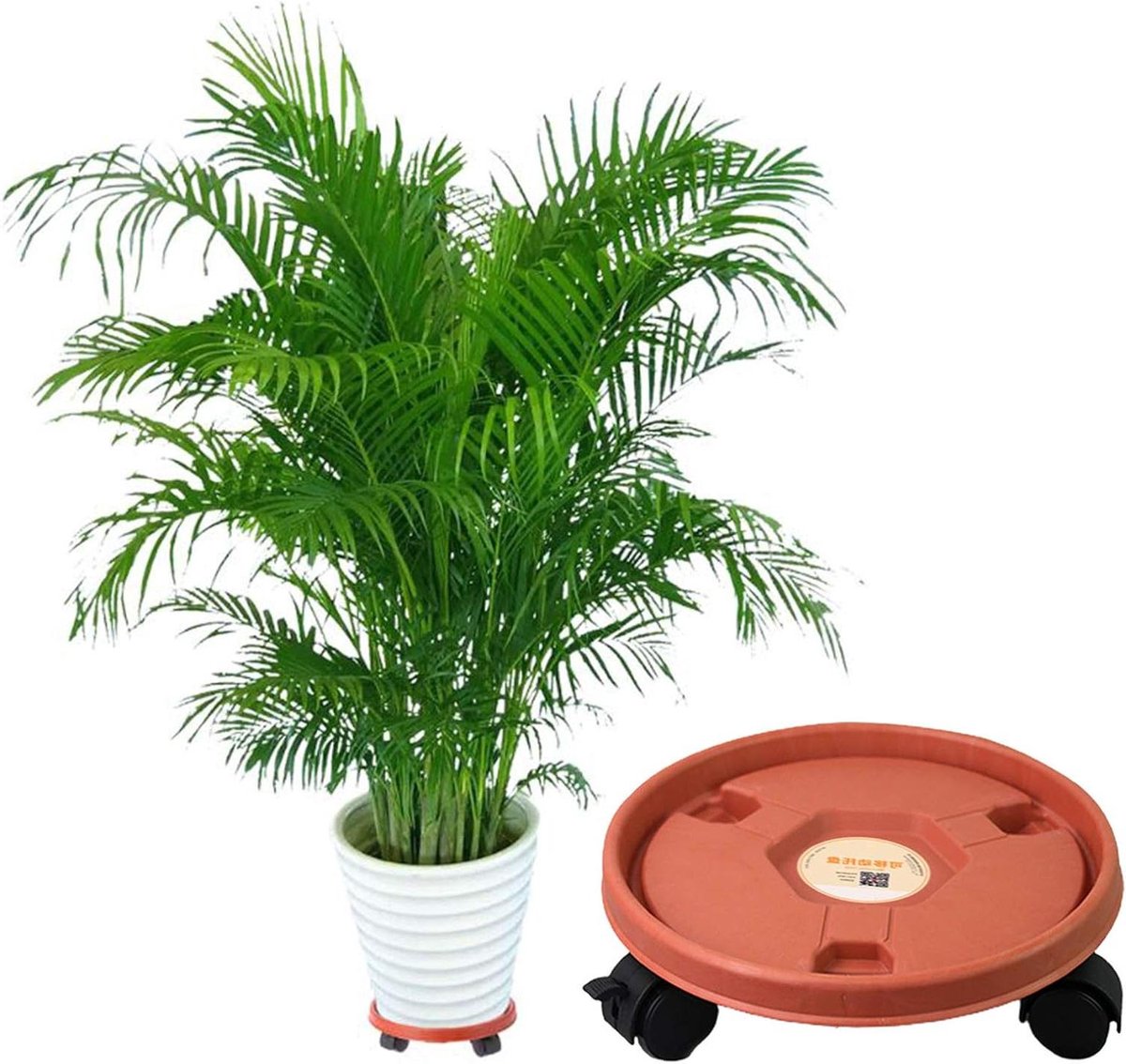 Plant Pot Trolley - Bloempot Verplaatser - Tuinieren Gemak - Hoge Laadcapaciteit - 26 cm Diameter - Wit