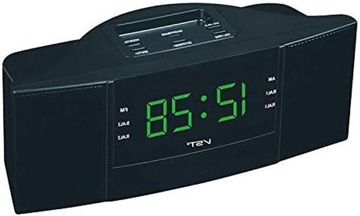 Wekker Radio - Digitale Klok - Wakker Worden - AM FM Stations - 16 x 11 x 4 cm - Groen
