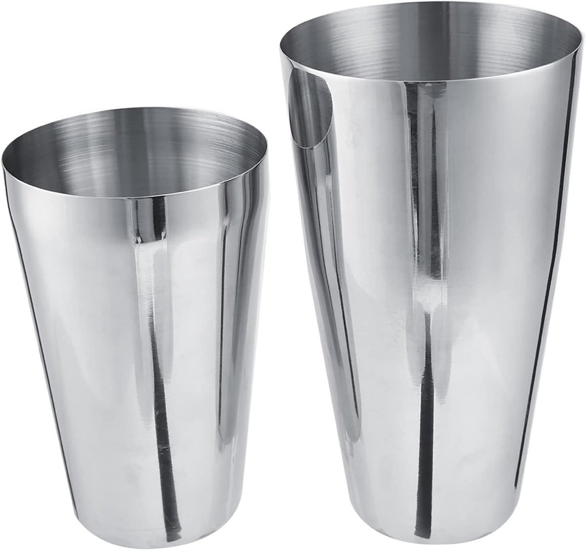 Cocktailshaker Set - Barman Wijn - Drankjes Mengen - Comfortabele Grip - 600/450 ml - Zilver