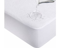 Ultracomfortabel Waterdichte Princess Matrasbeschermer Hoeslakenbadstof Matrasbeschermhoes- Incontinentie-Ademend-Zacht-Geruisloos-Antibacteriëel-Öko-Tex gecertificeerd-100% Veilig-Rondom Elastiek-Machine wasbaar- Baby-Junior-70x140-cm-Wit