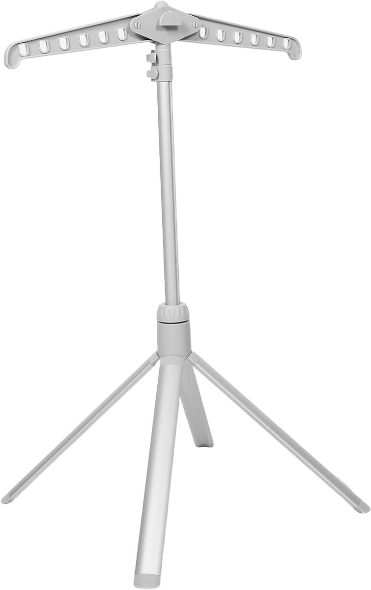 Kledingstomer Houder - Stoomrek Vrijstaand - Kleding Drogen - In Hoogte Verstelbaar - 147 cm Hoog - Grijs
