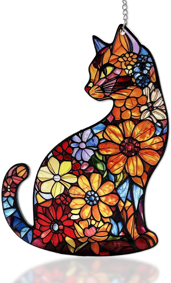 Glazen Zonnevanger | Transparante maanvormige zonnevanger/dromenvanger | Elegante raamdecoratie die een warme sfeer in huis creëert | Woondecoratie | 16 cm | Stijl Cat