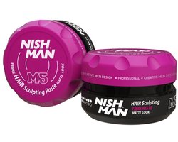Nishman M5 Fibre Hair Sculpting Paste Matte Look, Ultra Strong Hold 100g