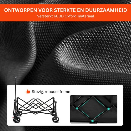 MRKK® Bolderkar Opvouwbaar Luchtbanden - Strandwagen - Bolderwagen van Merkloos — afbeelding 2