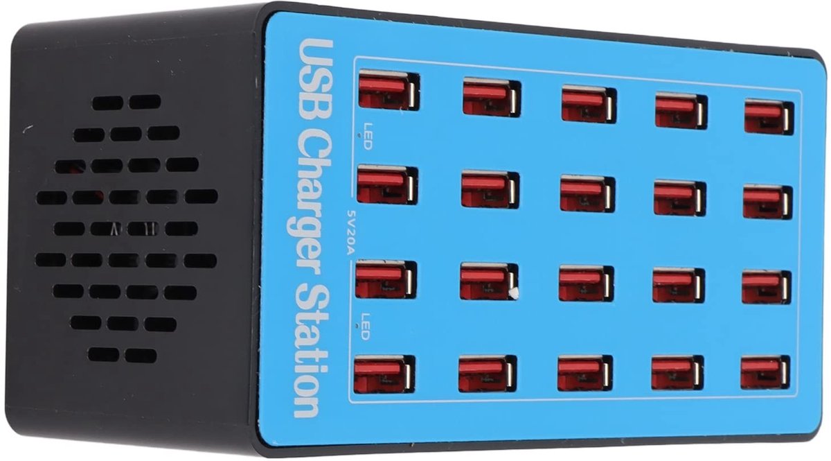 Smoakez - USB-huboplader - Snellaadstation - Meervoudige Bescherming - Antislipontwerp - 20 poorten - Ideaal voor gezinnen - Praktisch opladen