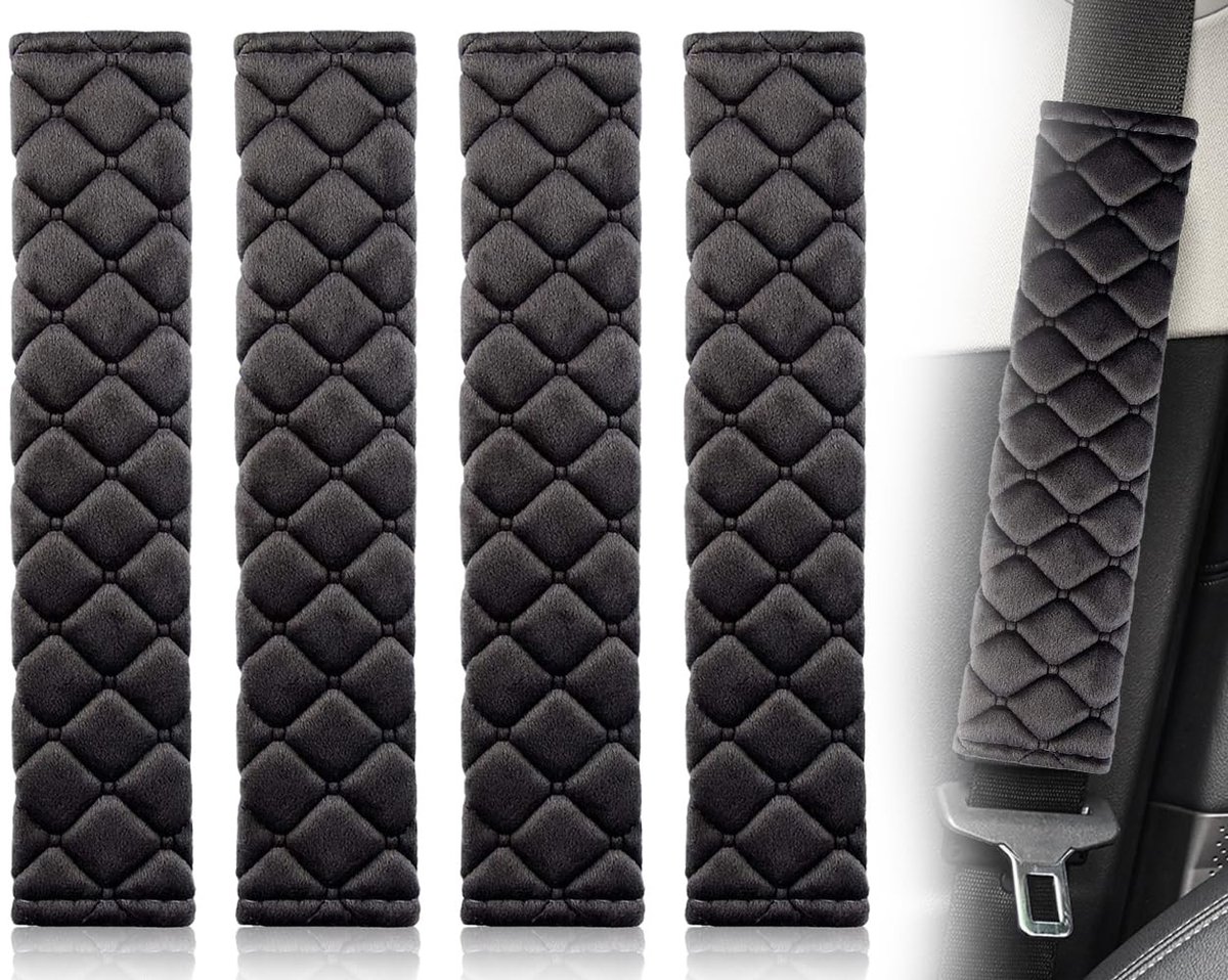 aladdien - Gordelkussens - Comfortabel en Veilig - Set van 4 - Schouderbekleding - Voor Volwassenen en Kinderen - Auto Accessoires