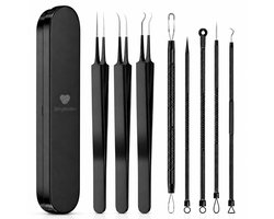 Zorghelden® Mee eters verwijderen - 8-Delig - Duurzame zwarte toolset - Blackhead remover -…