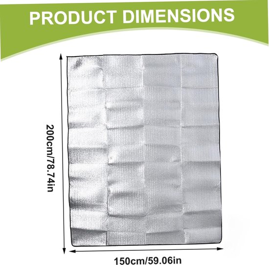 Campingmat - Slaapmat deken - Buitenactiviteiten - Waterdicht parelkatoen - 200 x 150 cm - Grijs — afbeelding 5