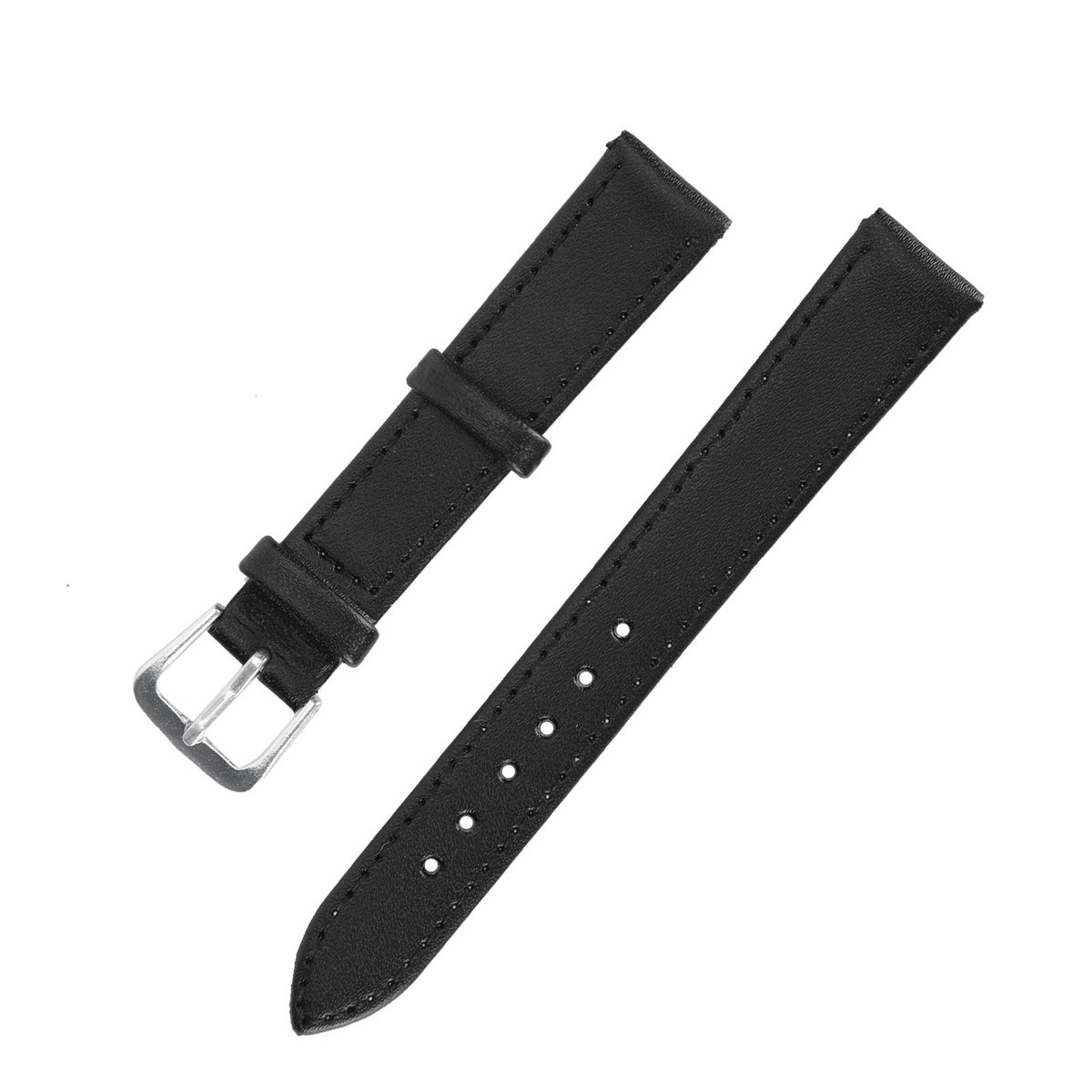 PU Leren Horlogeband 16mm Zwart - Duurzaam en Comfortabel voor Horlogereparatie