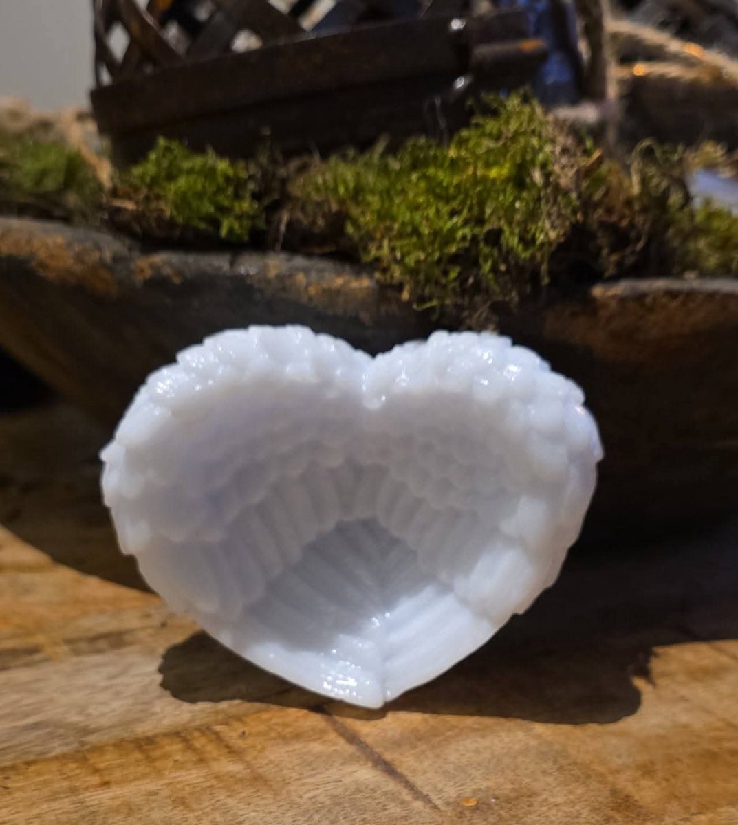 Engelenvleugels hartvormig sierornament/ decoratie/ schaaltje Laserkado