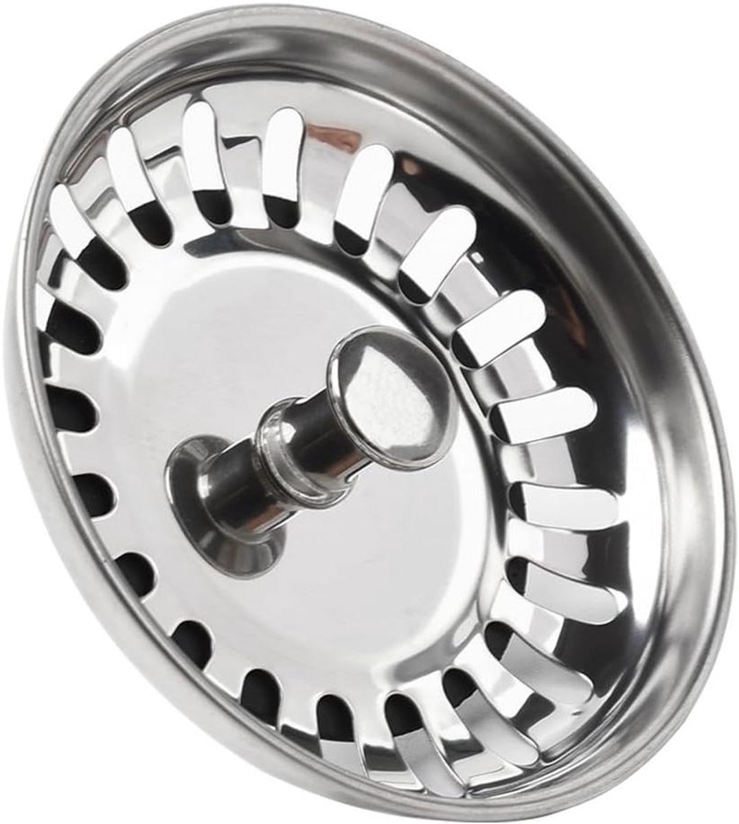 Afvalzeef Gootsteen - Douchefilter Keuken - Verstopping Voorkomen - Lekvrije Afdichting - 78 mm - Zilverkleurig