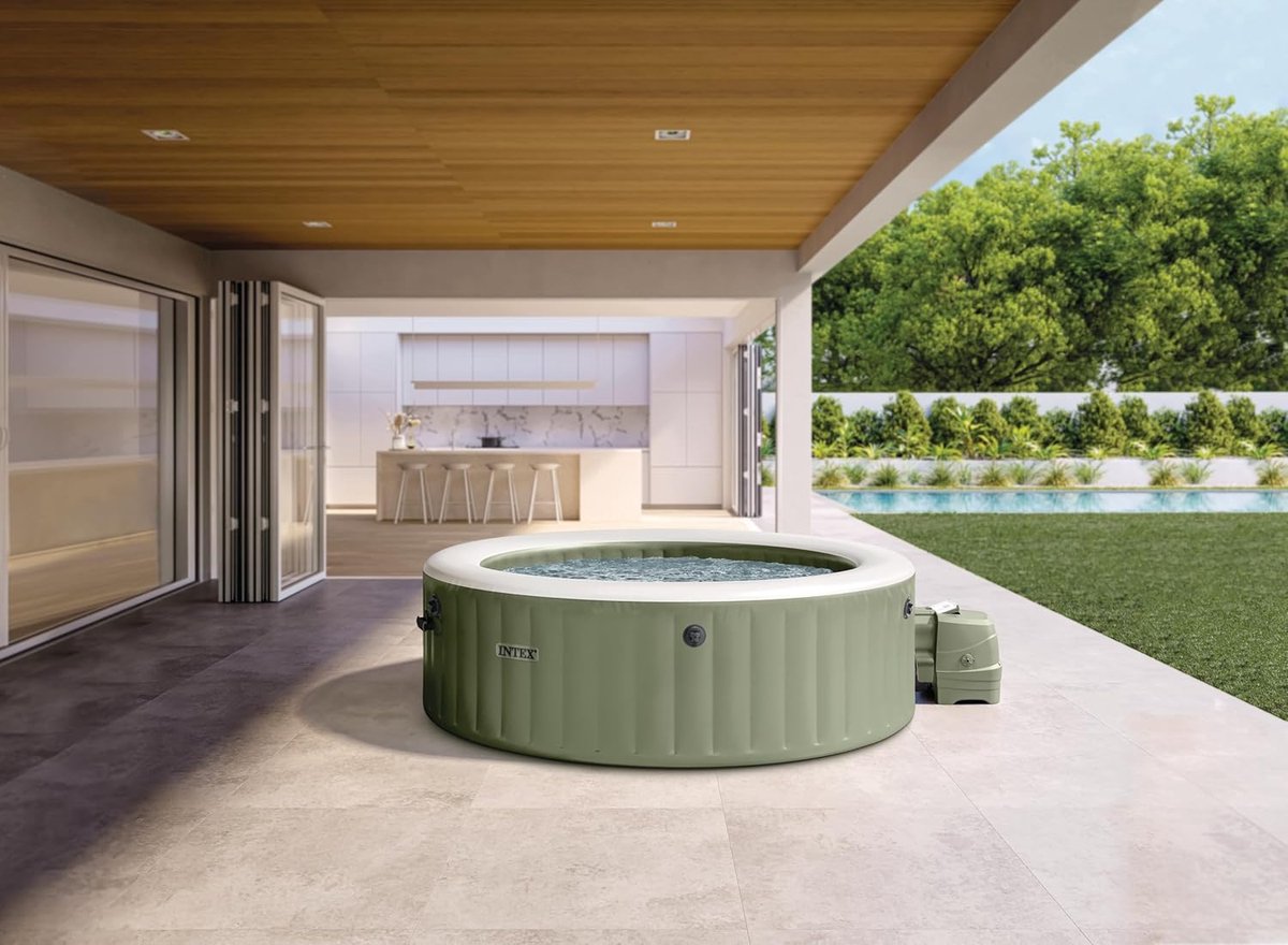 Opblaasbare Whirlpool 8 Personen 236 x 236 x 71 cm – Intex Pure Spa Sahara 28412NP – 170 Air Jets Bubbelbad Jacuzzi 1340L – Snelle Opbouw 45 min – Outdoor Hot Tub – HomebyNicole