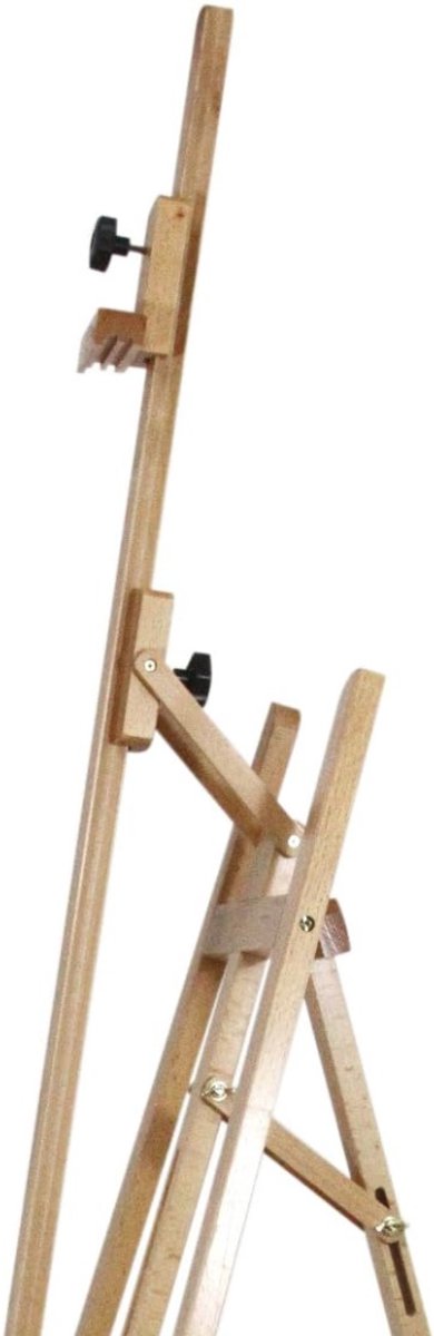 YOR® Atelierezel – Schildersezel Voor Volwassenen En Kinderen - Verstelbare Driepootezel - Veldezel - Studio ezel - Tafelezel – Workstation - Natuurlijk hout - 17cm x 66cm x 170cm