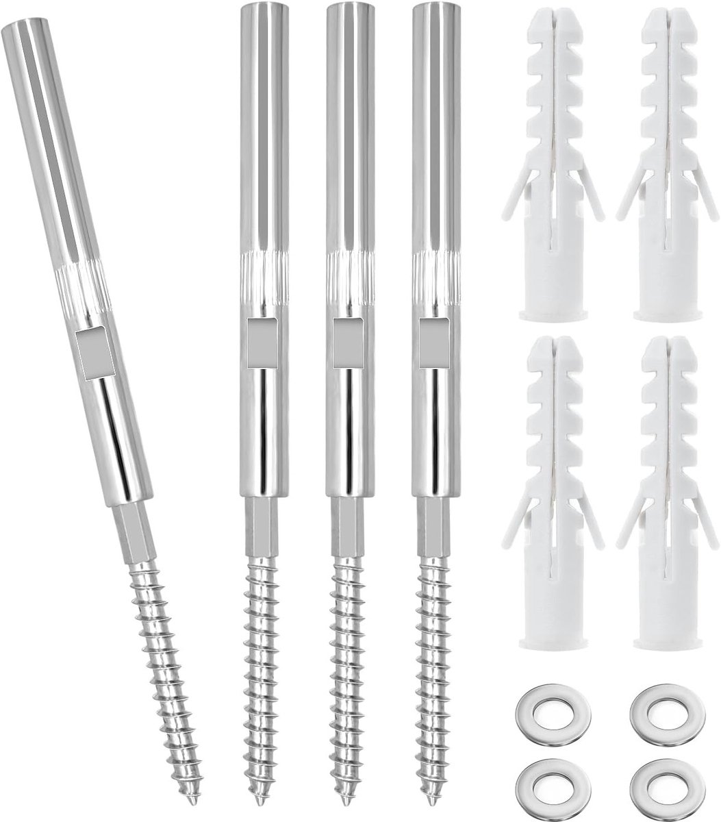 Set van 4 Wandplanken met Uittrekbare Pluggen, Onzichtbare Wandmontage voor Woonkamer, Keuken en Badkamer, Inclusief Wasmachines en Pennen