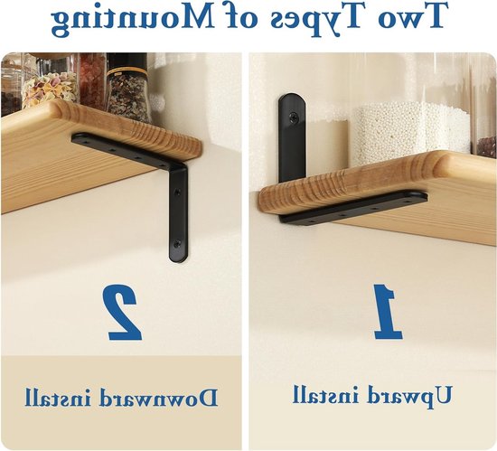 4 Stuks Zwarte Stevige Hoekbeugels voor Planken - Metalen L-vormige Steun voor Muurmontage en Hangende Items, 15x10x2.5CM van Merkloos — afbeelding 2