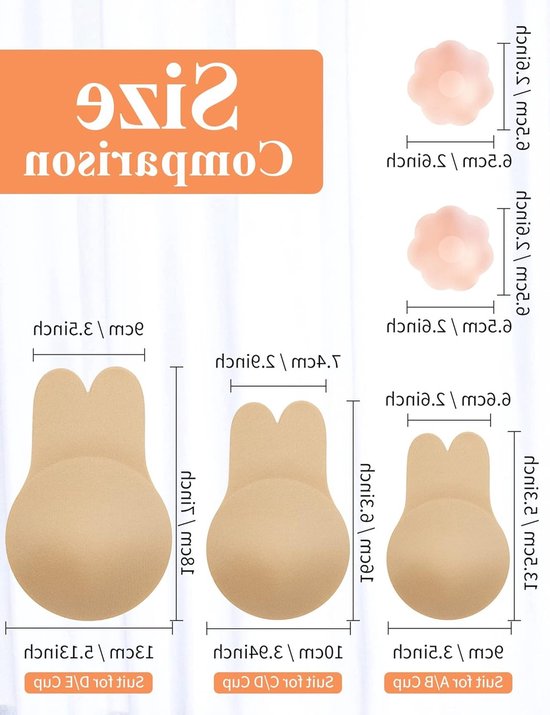 Onzichtbare, herbruikbare zelfklevende bh met siliconen en nipple covers voor trouwjurken en speciale gelegenheden — afbeelding 5
