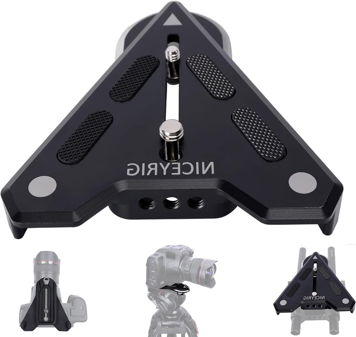 Universele Camera Quick Release Base Plate met 1/4-20 Draadgaten voor DSLR en Camcorders, Ideaal voor Filmproductie en Fotografie