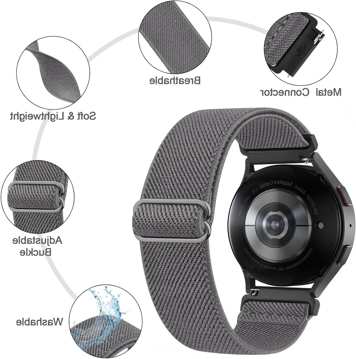 Set van 2 vervangende elastische nylon horlogebanden voor Xiaomi Redmi Watch 5 Active en Lite, geschikt voor mannen en vrouwen, comfortabele en duurzame polsbanden