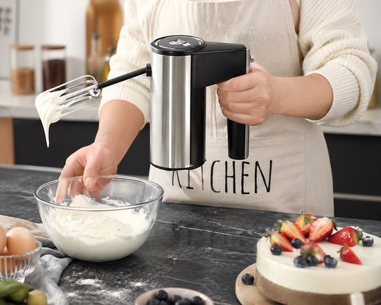 Jurrys Elektrische Eierklopper - RVS Garde - Hoog Vermogen - Multifunctionele Handmixer - Melkopschuimer & Klopper van Merkloos — afbeelding 4