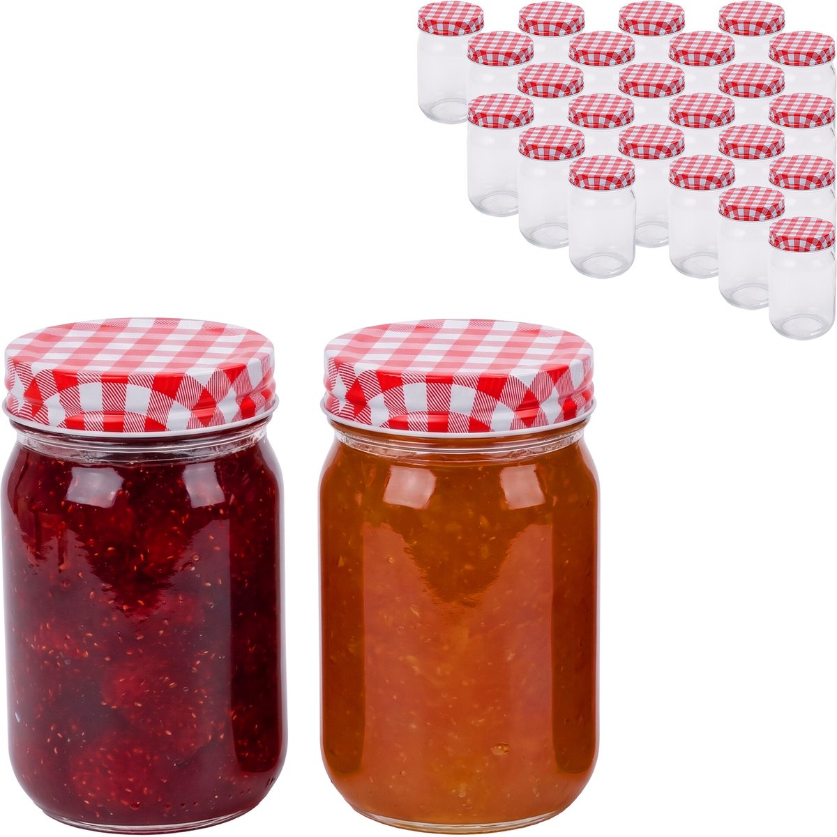 Inmaakglazen - 25 stuks - 400 ml - glas - transparant