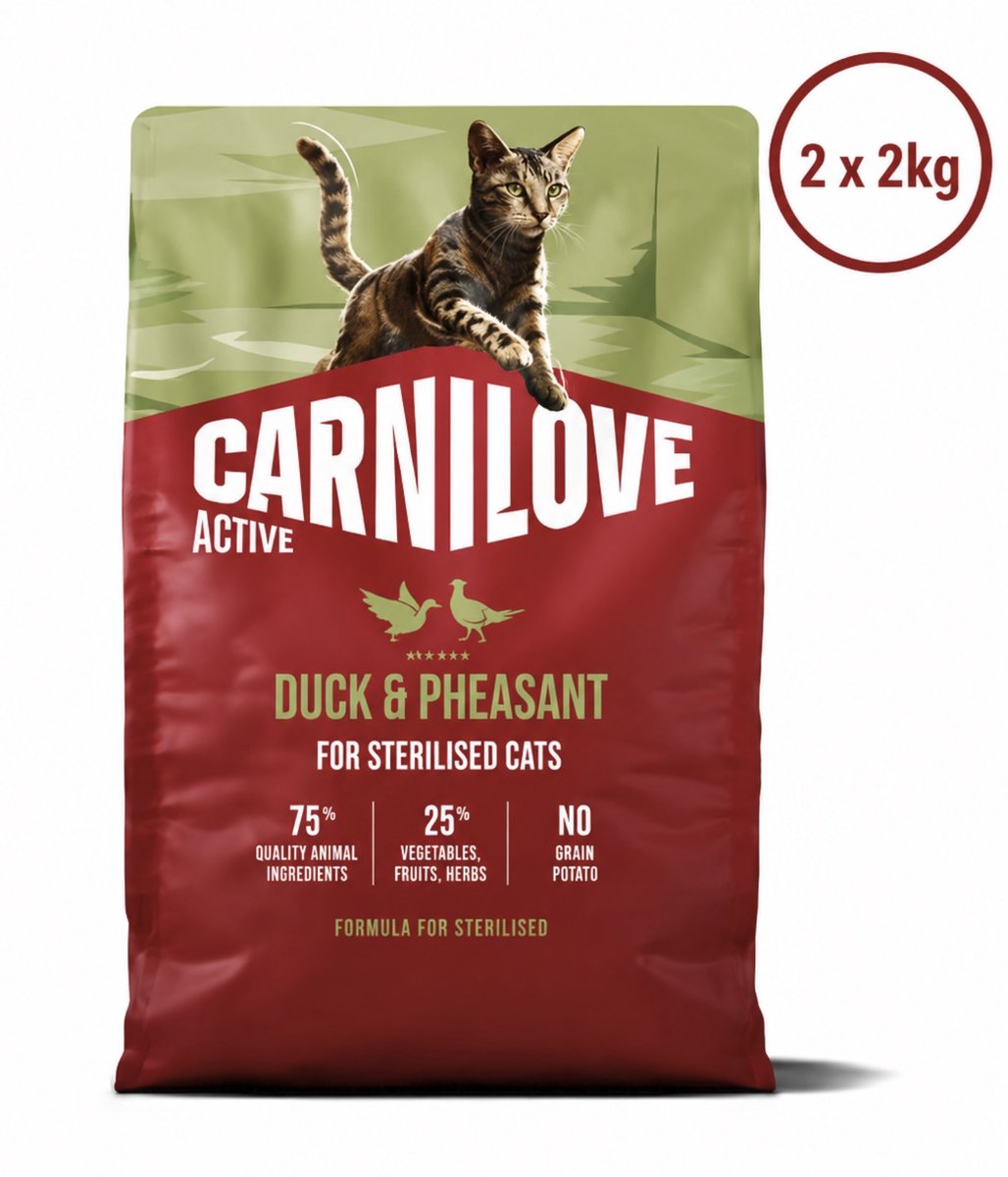 Carnilove Carnilove duck / pheasant sterilised kattenvoer 2x 2 kg