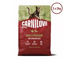 Carnilove duck / pheasant sterilised kattenvoer 2x 2 kg
