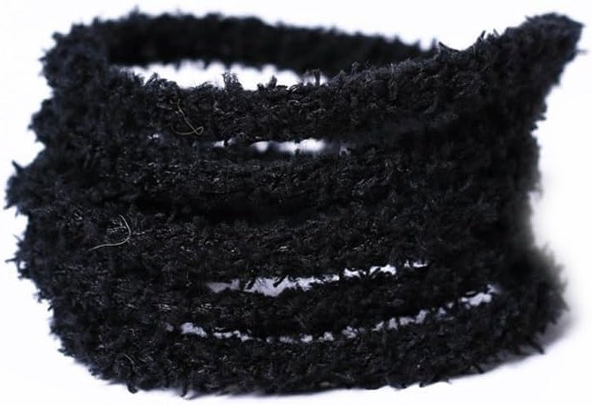 Pluche Schoenlaces Rond Fuzzy Zacht Set van 2 - 120cm Zwart - Universele Vervanging voor Sneakers