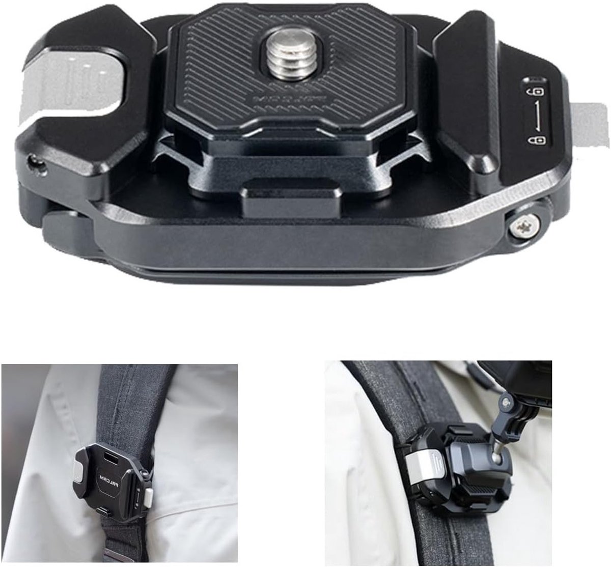 Schnellverschluss-Set voor Rucksack V2 met Verschlussdichting, ARCA-Swiss Compatibel, 30 kg Draagkracht en Duurzaam Ontwerp