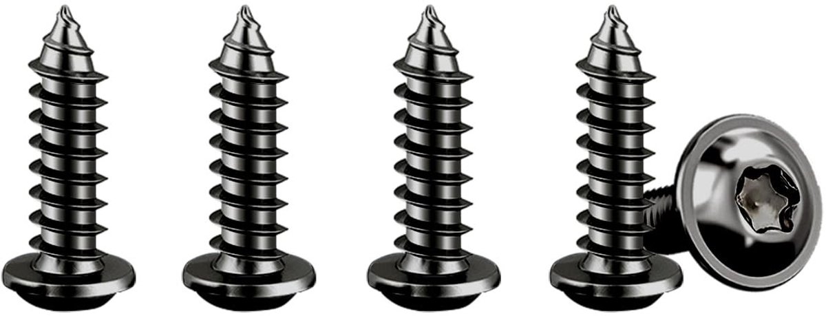 Zelfborende Schroeven Zwart, 50 Stuks M4x14mm Met Ring, Torx Houtschroeven RVS A2 V2A voor Diverse Toepassingen