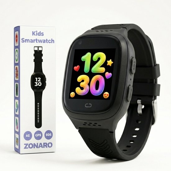 Zonaro GPS Horloge Kind – Smartwatch Kinderen met Simkaart – Kinderhorloge Jongen Meisje – GPS Tracker Kind – Smartwatch Kids met SOS Knop – Kinder Smartwatch Waterdicht