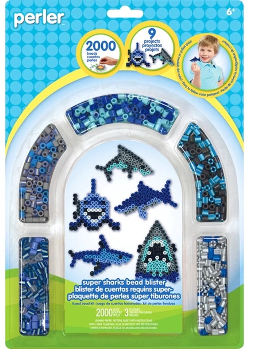 Perler - strijkkralen set haaien - 80-62976