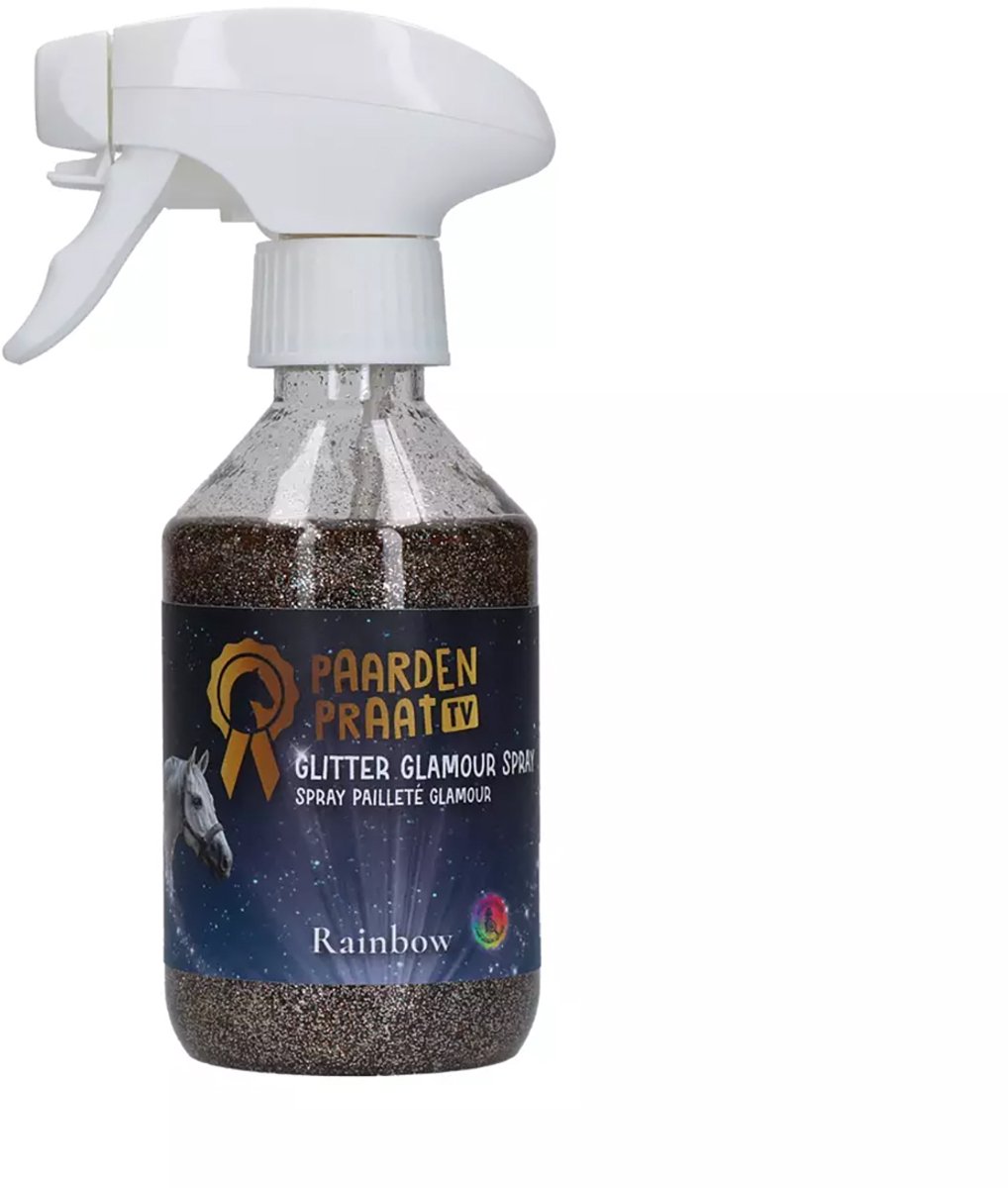 Paardenpraat TV Glitter Glamour Spray - 250 ML - Glitter Vachtspray voor Paarden – Rainbow