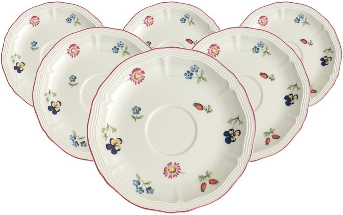 Kaffeeuntertassen Petite Fleur ø 14,5 cm Set van 6