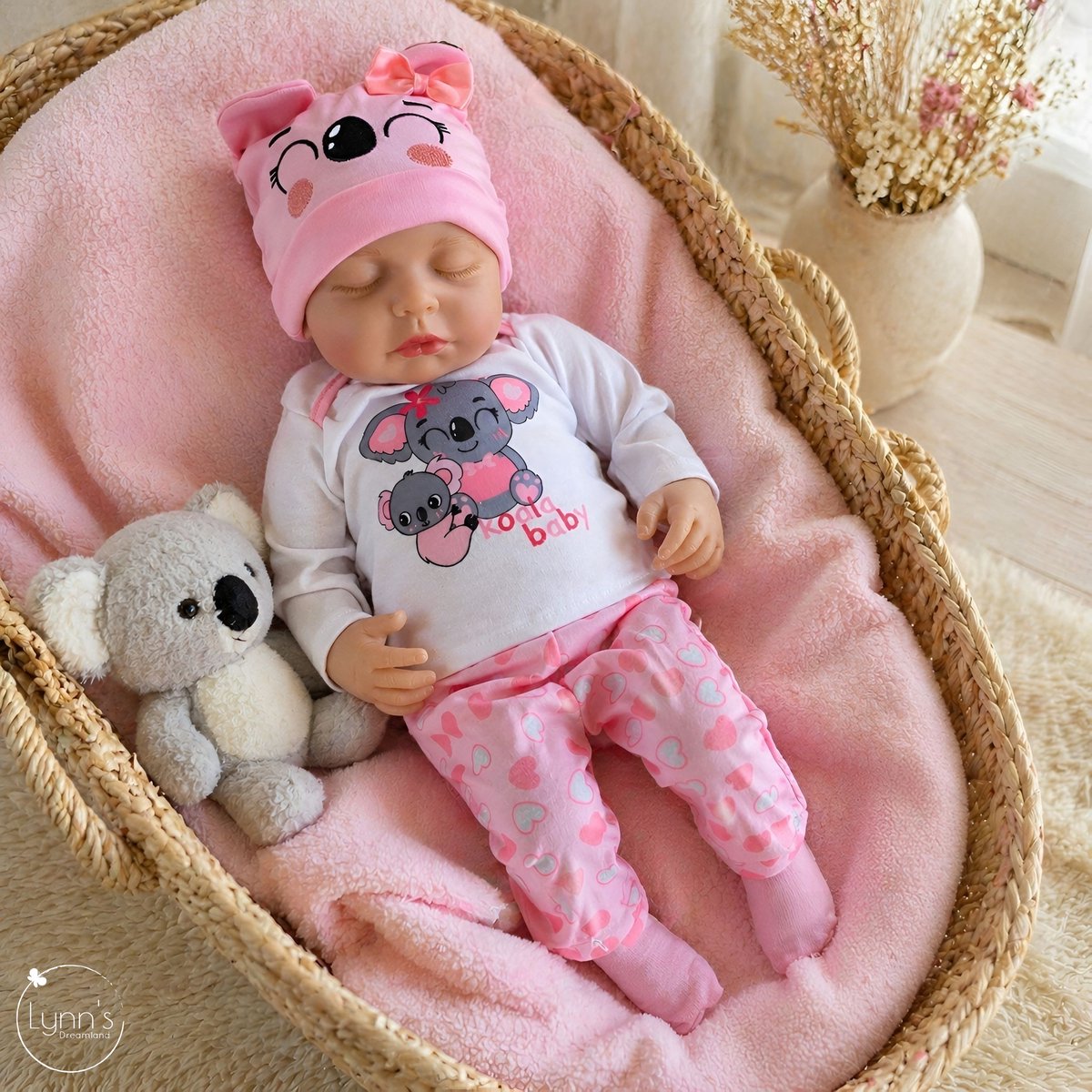 Reborn Baby Pop 'Mae' - 50 cm - Slapend meisje - Soft Vinyl - Met outfit en accessoires - In geschenkdoos — afbeelding 2