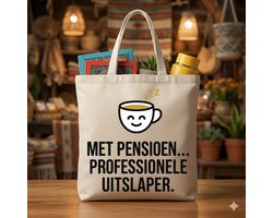 Met pensioen professionele uitslaper - tote bag - grappige tas - Pensioen - cadeau - verjaardag - funny gift - Werk Humor - Sarcasme - Pensioen Cadeau Idee - Cadeau voor Collega