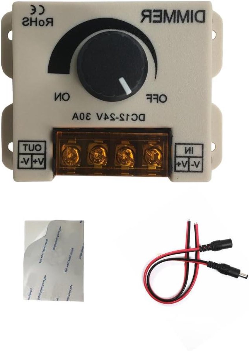LED Dimmer - Lichtregelaar - Verlichting Instellen - Knoppenbediening - 30A 720W - Zwart