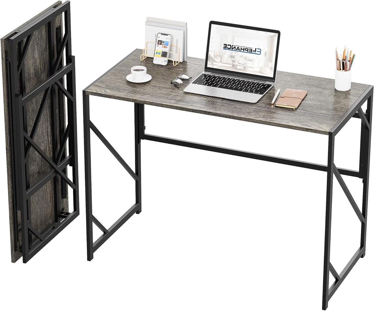 Vouwbureau - Opvouwbare Tafel - Thuiswerken - Geen Montage Nodig - 80 cm - Zwart