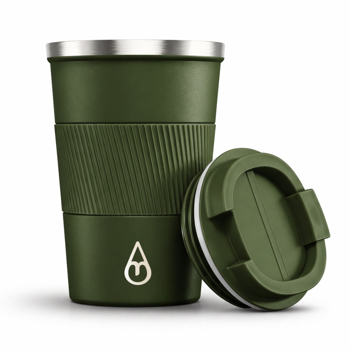 Motivai RVS Thermosbeker To Go – 380ML – Lekvrij & Dubbelwandig – Koffiebeker voor Onderweg – BPA-vrij & Duurzaam – Groen