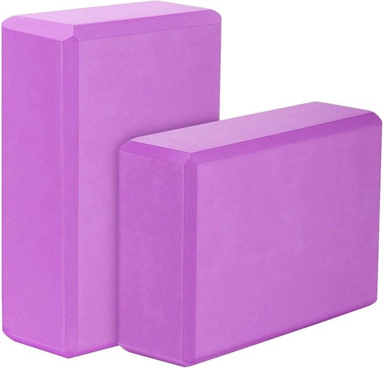 Yogablokken Set - Oefenblokken Yoga - Yoga Houdingen Verbeteren - Hoge Dichtheid Schuim - 23x15x76 cm - Paars — afbeelding 4