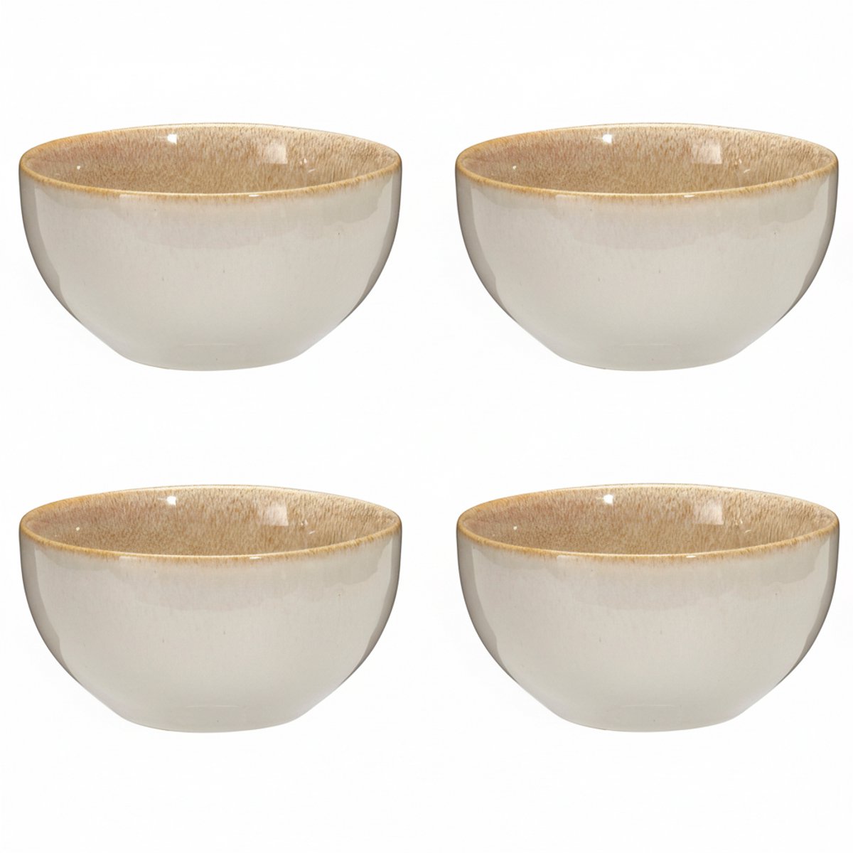 Cookinglife Soepkommen / Kommen Serene Zand ø 14 cm - Aardewerk - 4 stuks