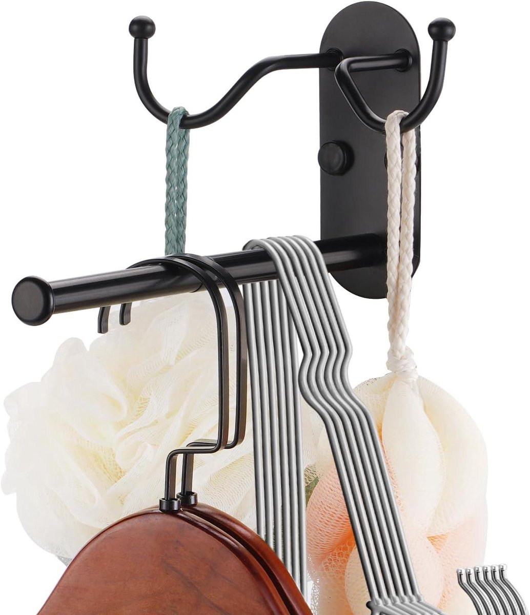 Kleerhanger Opslag - Hanger Organizer - Kleding Opbergen - Schadevrij Ophangen - 11.4 cm - Zwart