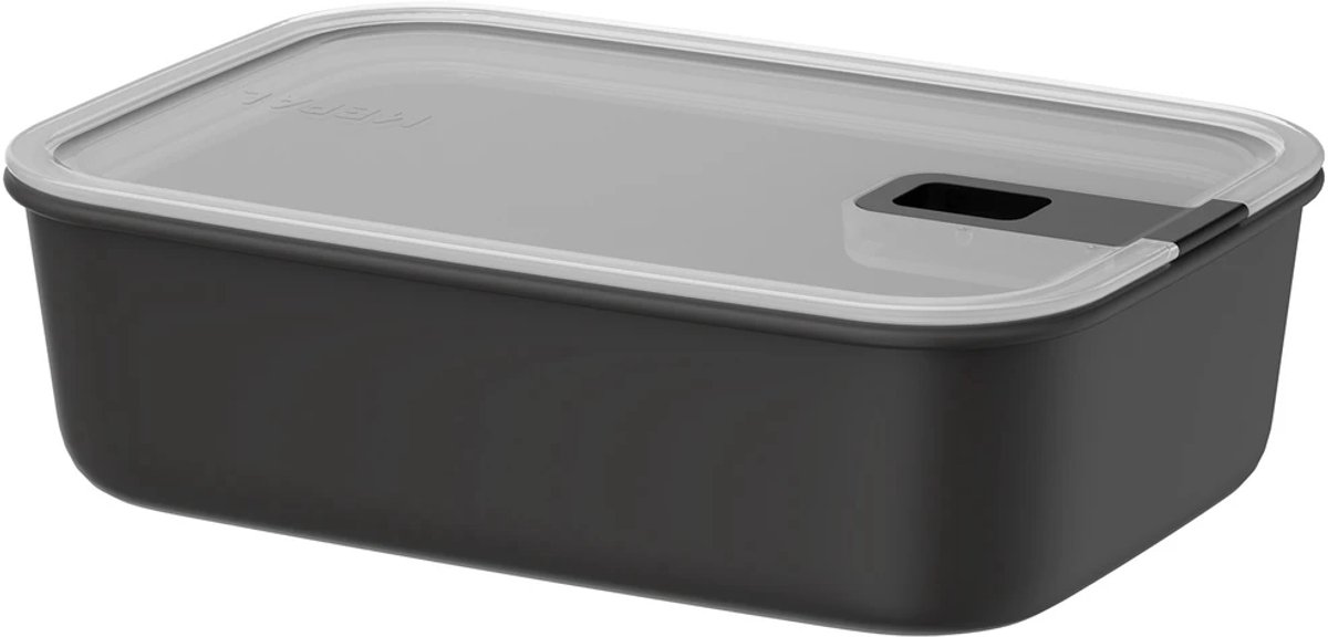 Mepal Vershouddoos EasyClip - 1,5 l - Vershoudbakjes met schuifsluiting - Geschikt voor magnetron, stoomoven, koelkast en vriezer - Nordic black