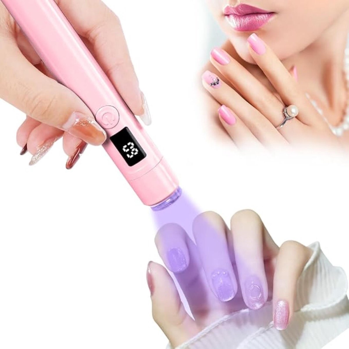 Draagbare UV Nagellamp Oplaadbaar voor Gel Nagels - Compacte LED Nageldroger met Timer