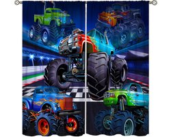 Monster Truck Gordijnen - Kinderkamer Decoratie - Kamer Verduisteren - 85% Lichtblokkering - 69.9B x 160H cm - Stijl-3