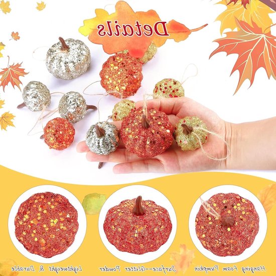 Mini Schuim Pompoenen - 24 Stuks voor Kerstbomen, DIY Knutselen, Fotoprops en Landelijke Decoratie — afbeelding 2