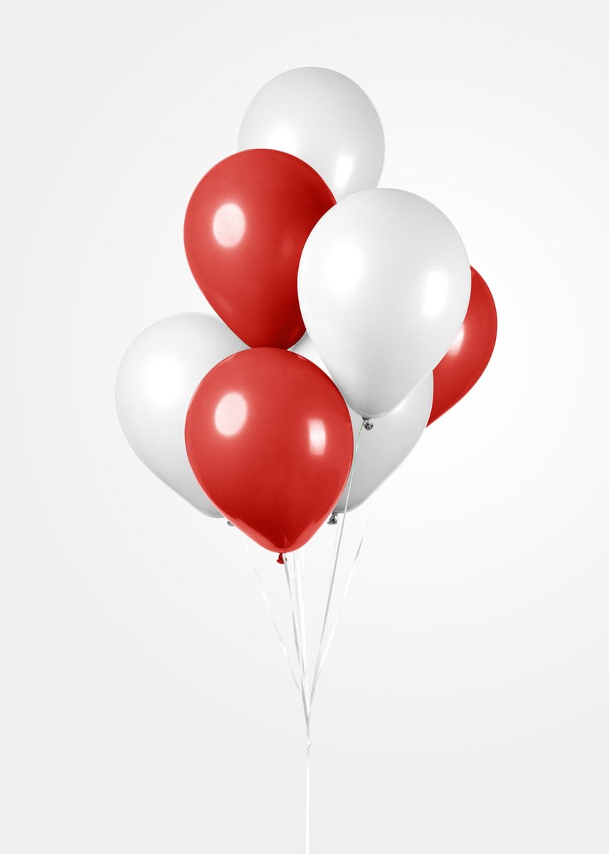 Ballonnen Set Rood/Wit (10st)