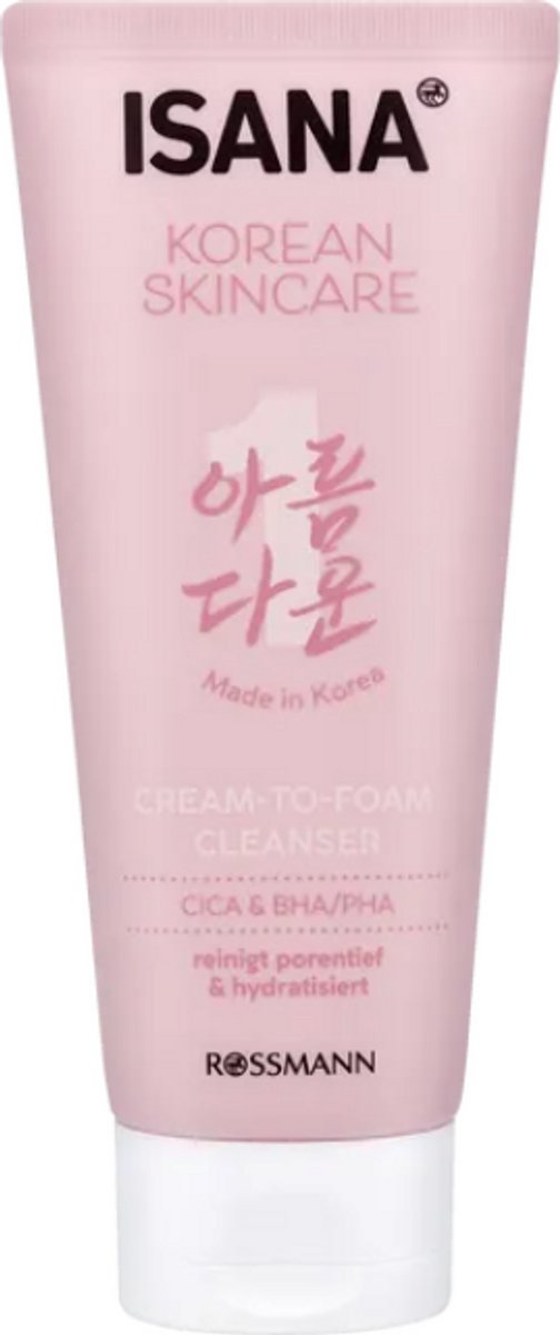ISANA Korean Skincare Cream-To-Foam Cleanser - 150ml - Gezichtsreiniger met CICA, BHA & PHA - Hydrateert & Reinigt tot diep in de poriën