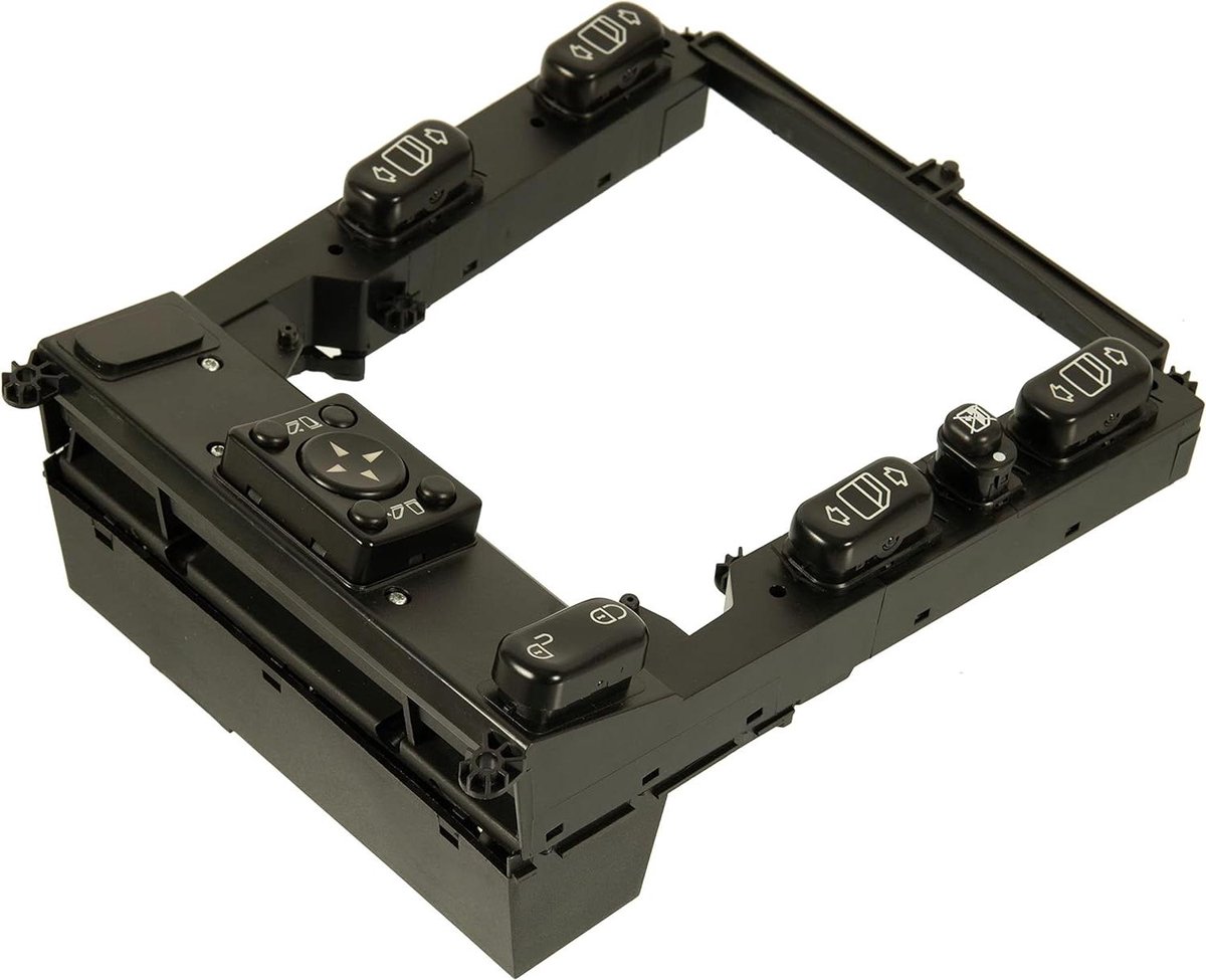 Raamheffer Knop - Raam Bediening - Auto Interieur - Met Spiegel Instelling - 49-polig - Zwart