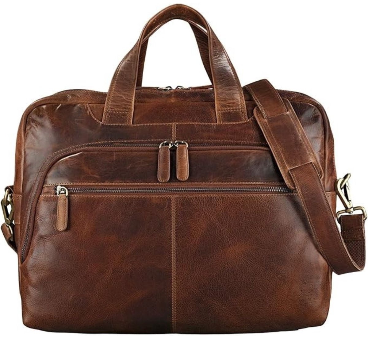 Leren Laptoptas - Laptoptas - Leren Tas - Luxe Leren Laptoptas - Werktas - Schoudertas - Business Tas - Leren Business Tas - 15.6 inch - Donkerbruin - van Imperatoris