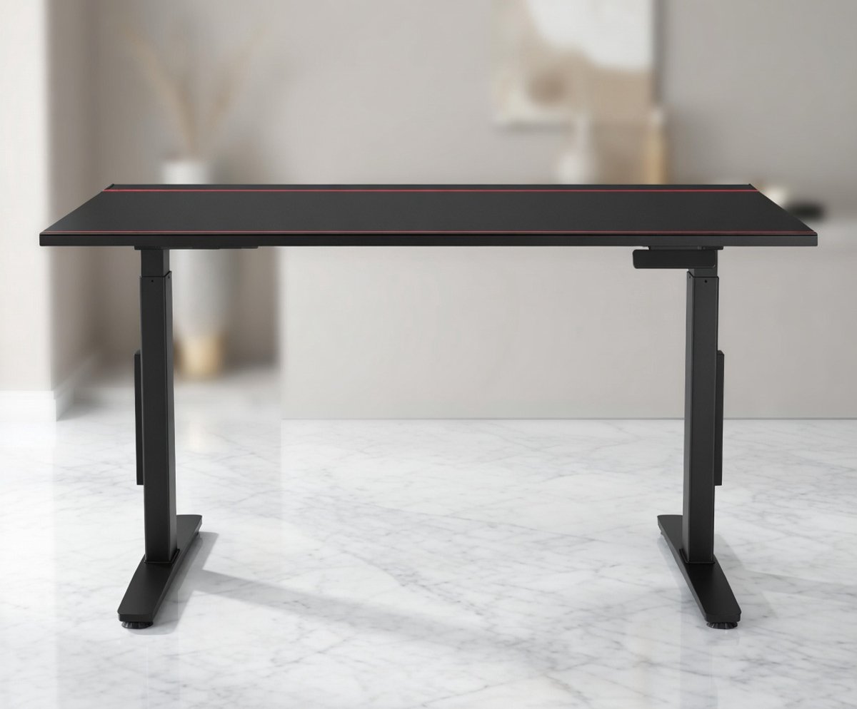 Elektrisch Verstelbaar Zit-Sta Bureau 120x70 cm met Dubbele Motor, LED Lichtbalk, Kabelmanagement, 4 Geheugenstanden en Fluisterstille Hoogteverstelling – Gaming Bureau & Ergonomisch Thuiskantoor Bureau – Mobili Bella